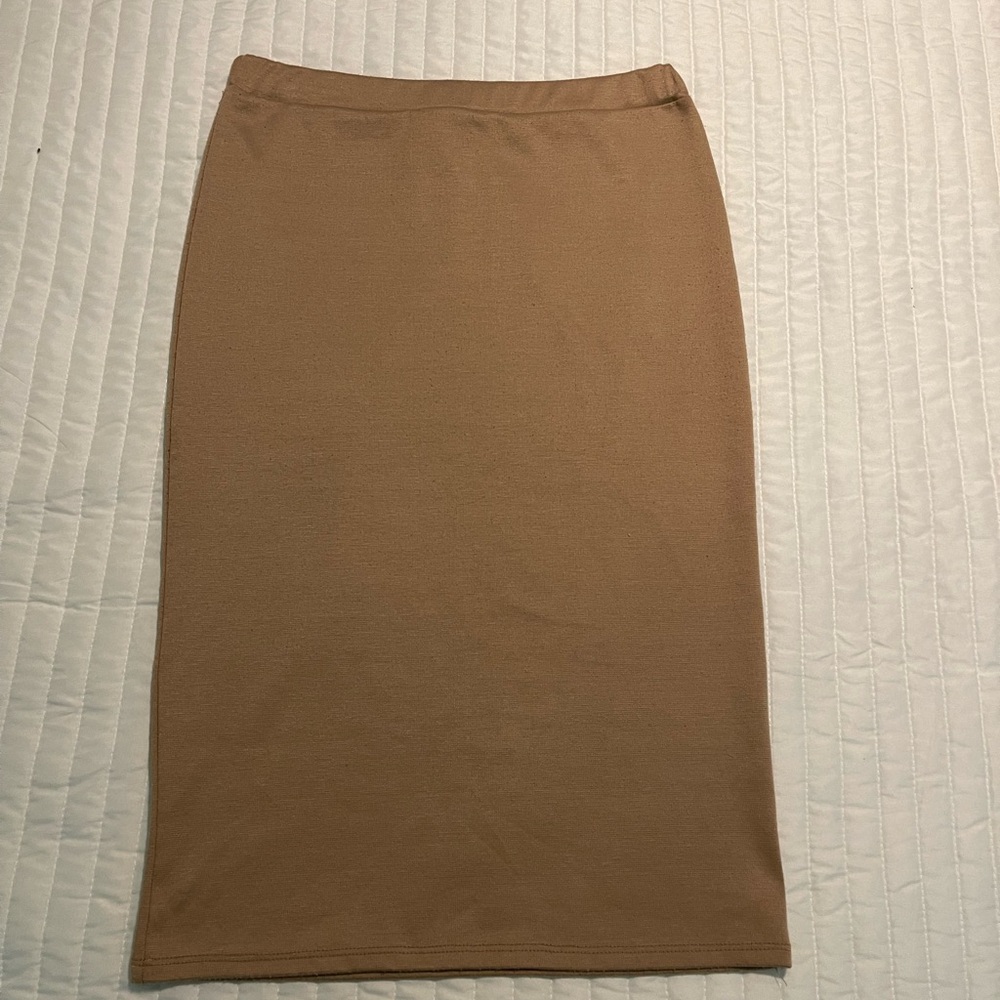MOA USA Tan Midi Pencil Skirt for Work